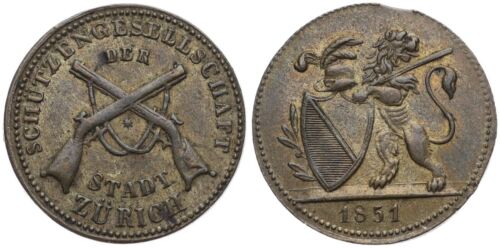 Medal Żeton - Towarzystwo Ochrony Miasta Zurych 1851 - Zdjęcie 1 z 1