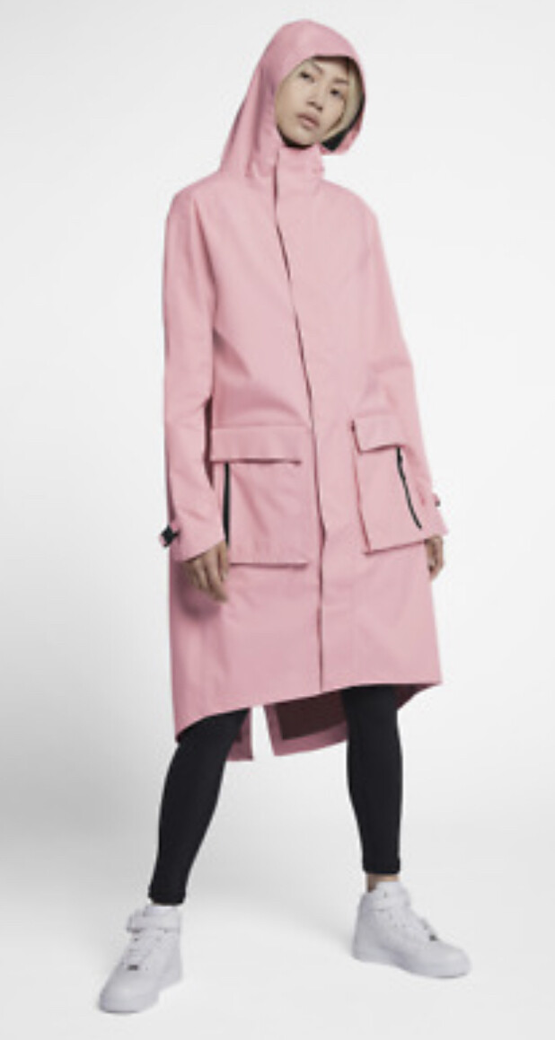 HOODED ANORAK PINK TRENCH COAT 
