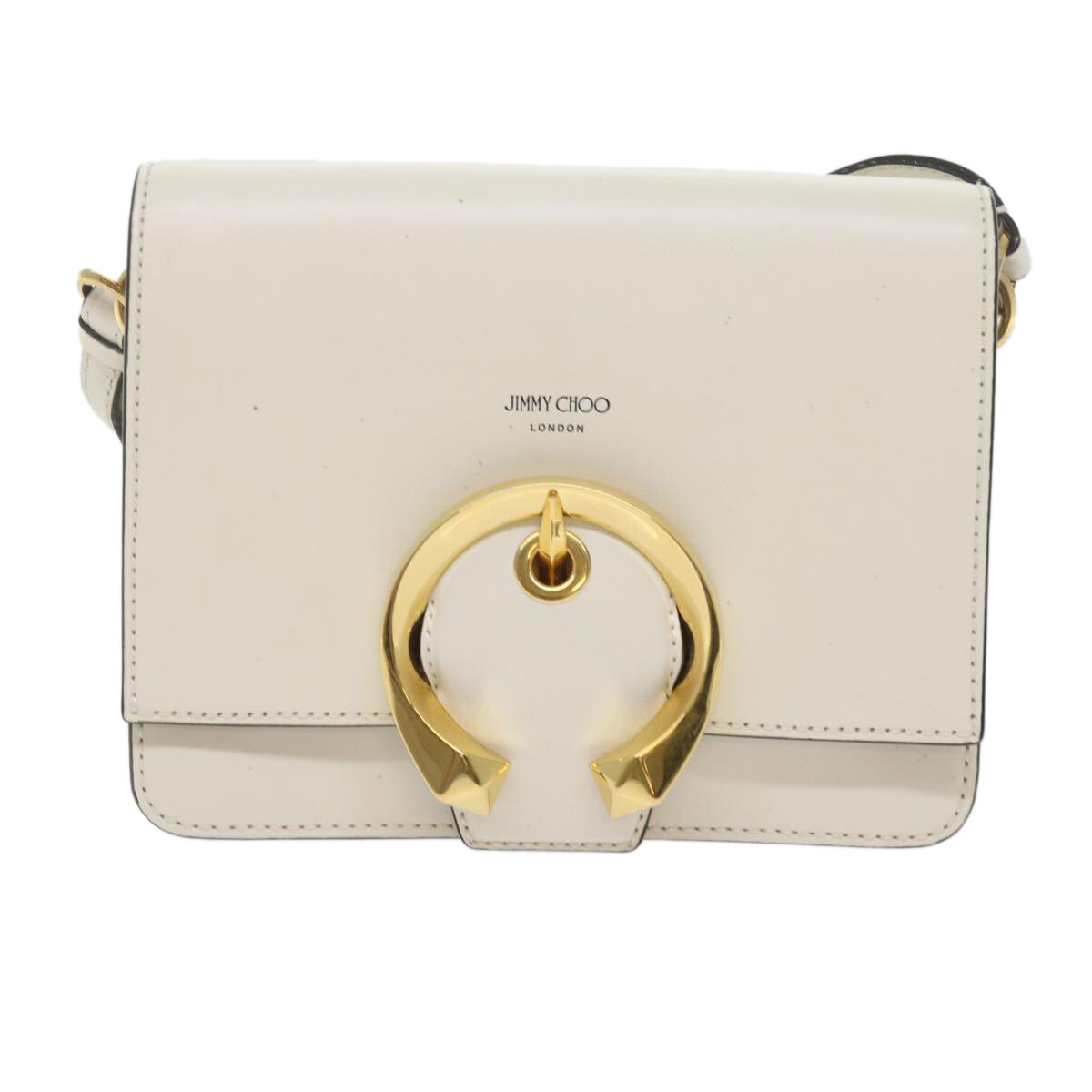Jimmy Choo Madeline White Leather Shoulder Bag Authentic