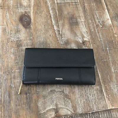FOSSIL Jori RFID Flap Clutch Wallet In Black