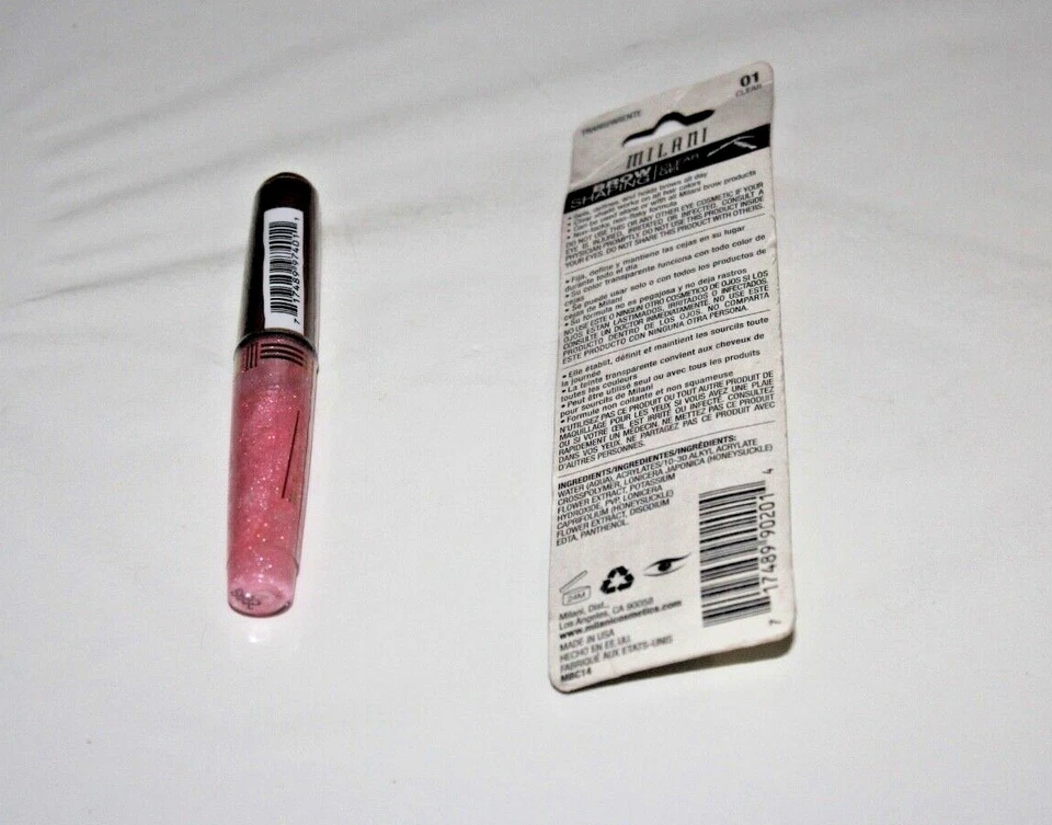 Milani Brow Clear Shaping Gel #01 Clear + Lip Gloss #01A Jewels Lot Of 2 New - Image 2 of 2