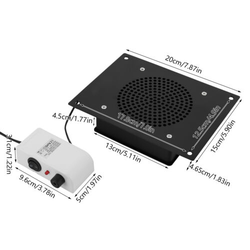 3650RPM Raccogli Polvere Unghie Scrivania Incasso Macchina Aspirazione Ventilatore - Foto 3 di 18