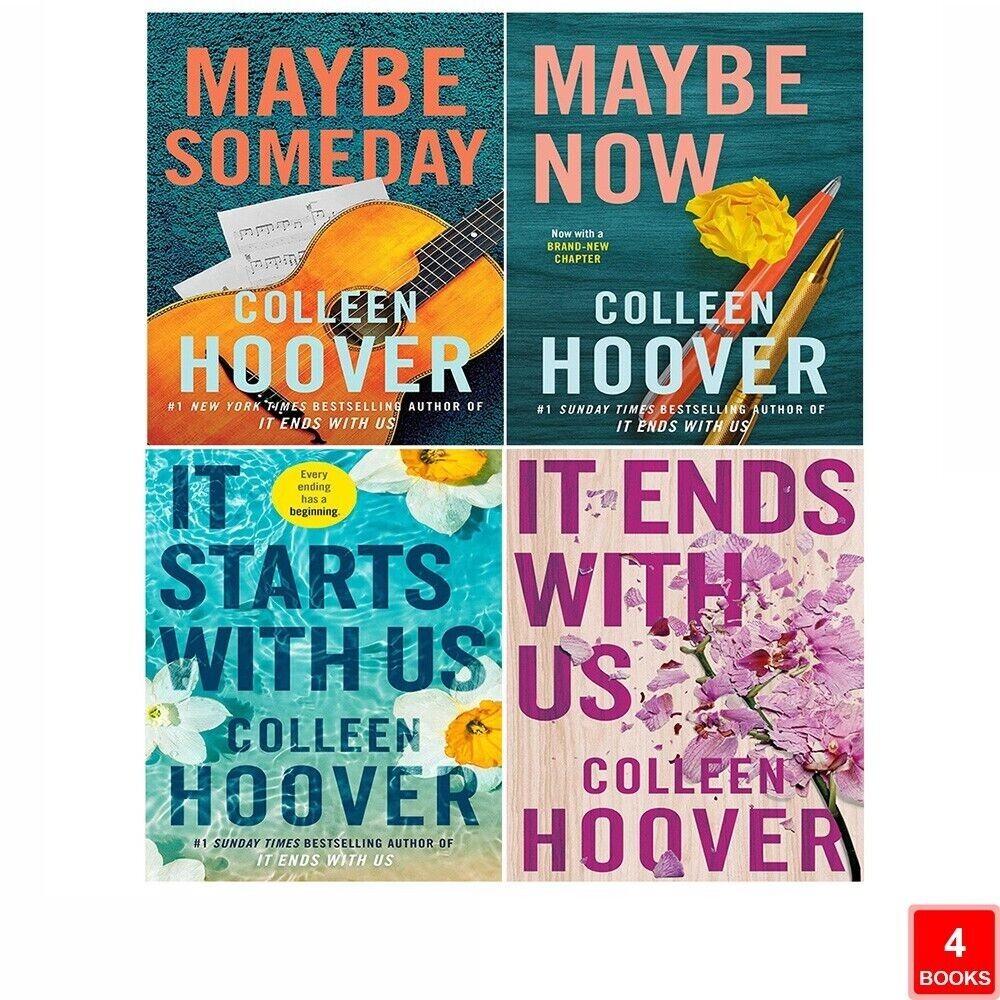 Colleen Hoover 4 Books Collection Set Maybe Someday, It Ends With Us, Maybe Now