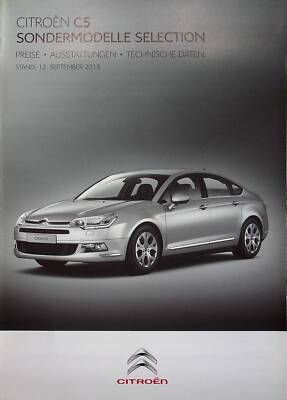 257785) Citroen C5 - Selection - Preisliste & Extras - Prospekt 09/2013