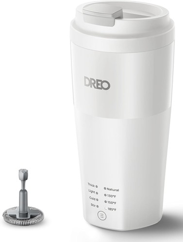 Dreo Milk Frother BaristaMaker 4 In 1 Milk Frother To Go White