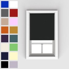 THERMAL BLACKOUT ROLLER BLINDS METAL BRACKETS UP TO 240CM WIDTH 210CM DROP