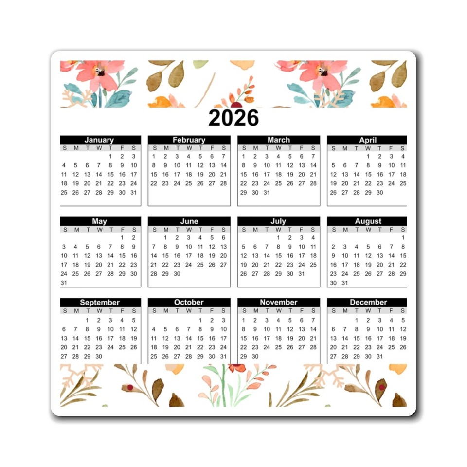floral-2026-calendar-magnet-stylish-refrigerator-decor-ebay