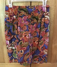Vintage Casual Corner Women  s Purple Pink Floral Short Skirt Size 4 NWT.