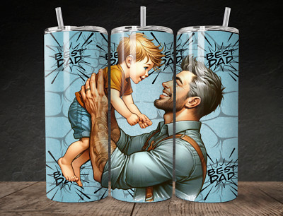 20oz STAINLESS STEEL BEST DAD SKINNY TUMBLER| CUSTOM TUMBLER| INSULATED SUBLIMAT