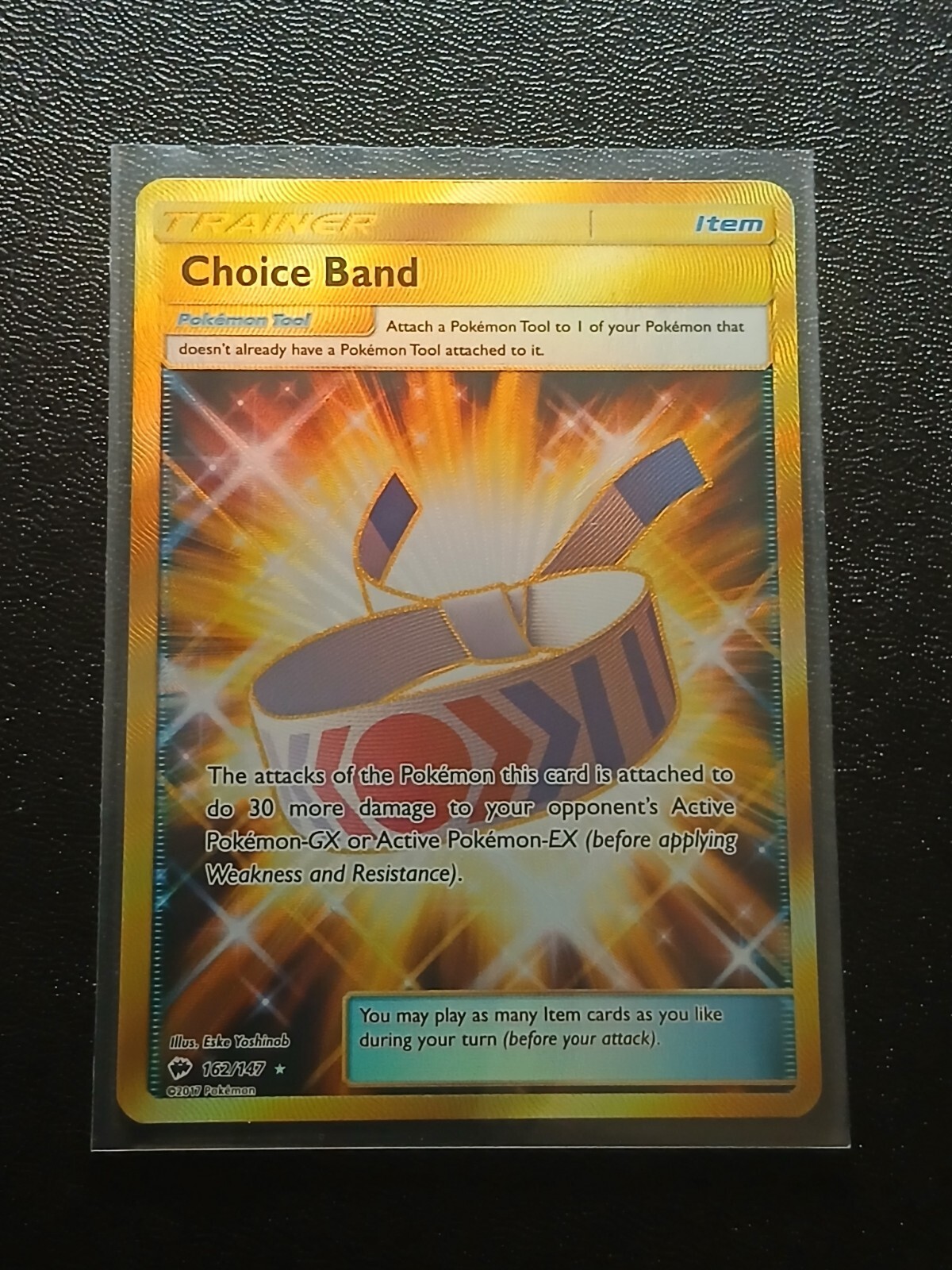 Choice Band (Secret Rare) 162/147 SM Burning Shadows Holo GOLD NM Unplayed