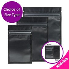 Multi-Size Matte Clear Front Black Back Foil Mylar Flat Zipper Pouch Bag B08
