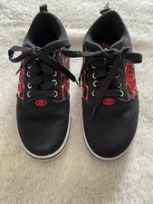 Heelys Pro 20 Sneakers Shoes Prints Black Flame Boys Big Kid Sz 4 - No Wheels