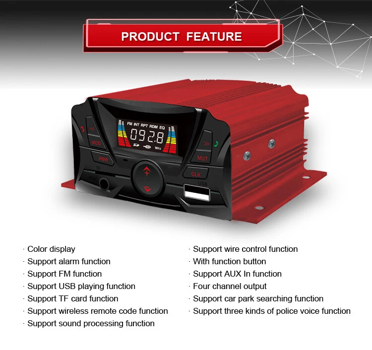 UTV ATV Anti-theft Speakers USB Audio System Stereo Bluetooth Motor Remote Foto 3 de 4