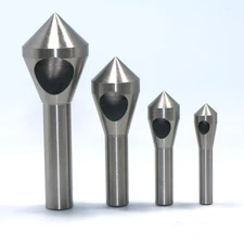 4Pcs Chamfer Countersink Deburring Drill Bit Set Crosshole Cutting Metal Tool