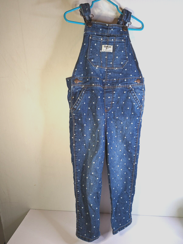 Vintage Oshkosh B'gosh Overall Vestbak Denim Jeans gepunktet Größe 4T Jungen Mädchen - Bild 1 von 15