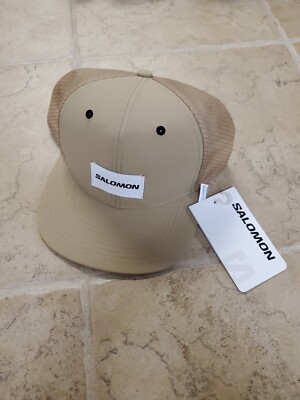 Salomon Trucker Flat Cap Hat Mens Brand New With Tags BNWT Beige L/XL