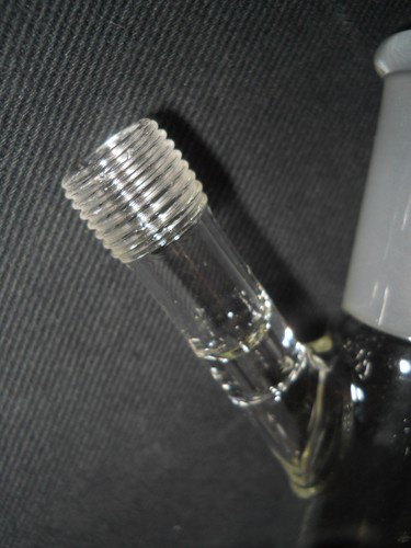 Chemglass 24/40 Airfree Schlenk 200mL Glass Reaction Flask, No Valve, *Chipped* - Picture 2 of 3