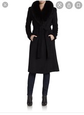 Fox Fur Trim Coat, Size 6