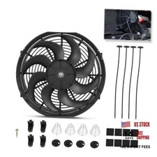 Universal 14 Inch Black Slim Radiator Cooling Fan 12V 90W Push Pull 14 inch