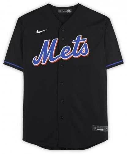 Camiseta deportiva Nike negra autografiada por Francisco Lindor de los New York Mets Foto 3 de 4