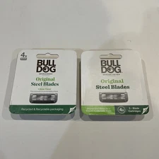 Bulldog Original Steel Blades 4ct Aloe Vera 2 Pack New
