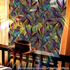 Colorful Birds Double Sided Privacy Static Cling Window Film for Multiple Uses