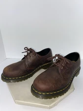 Dr Martens Leather Men Size 8 Air Cushion Soles New Nubuck Low Cut Free Ship