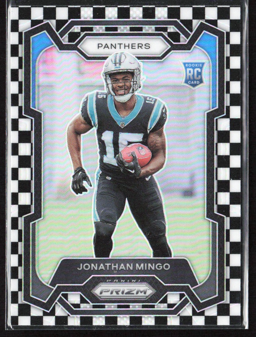 2023 Panini Prizm Jonathan Mingo Black White Checker Rookie RC #312 Panthers