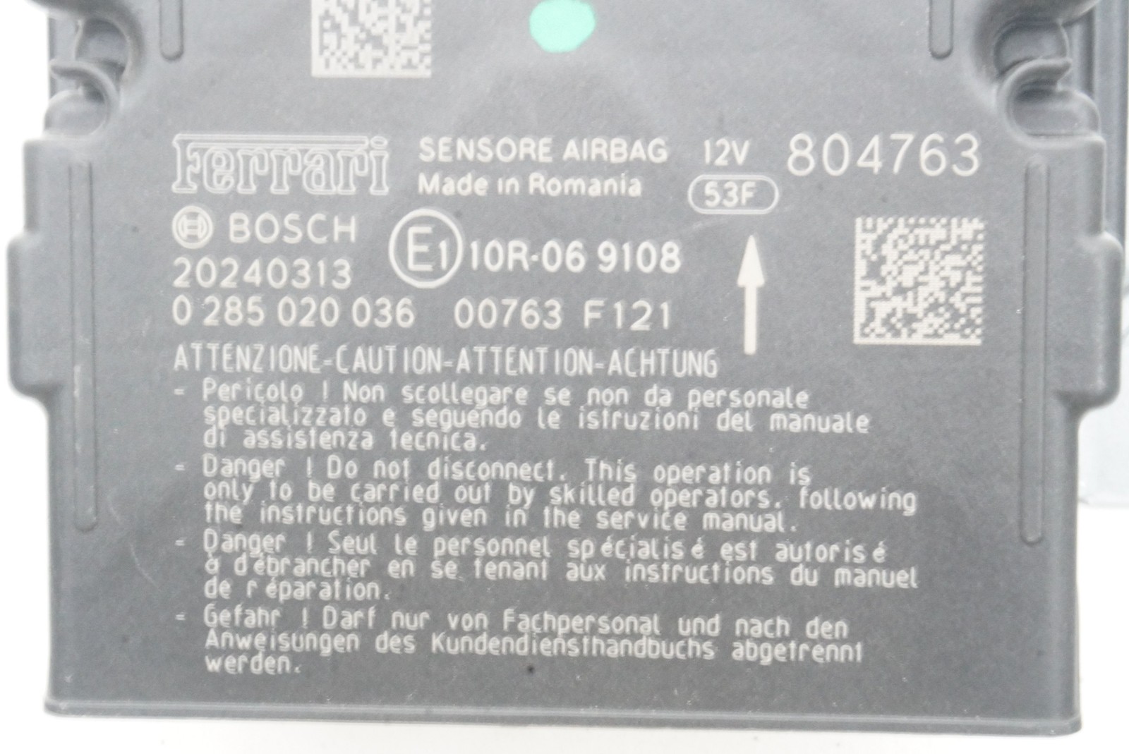 Air Safety Restraint Bag Control Module ECU 804763 OEM Ferrari 296 GTB F171 2024