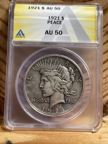 1921 Peace Dollar AU 50 ANACS