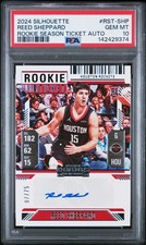 Reed Sheppard - PSA 10 AUTO #/75 - 2024 Panini Silhouette Rookie Season Ticket