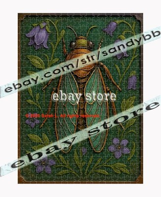 500 piece jigsaw puzzle Dragonfly Violet Garden 3D Effect Botanical Nature insec
