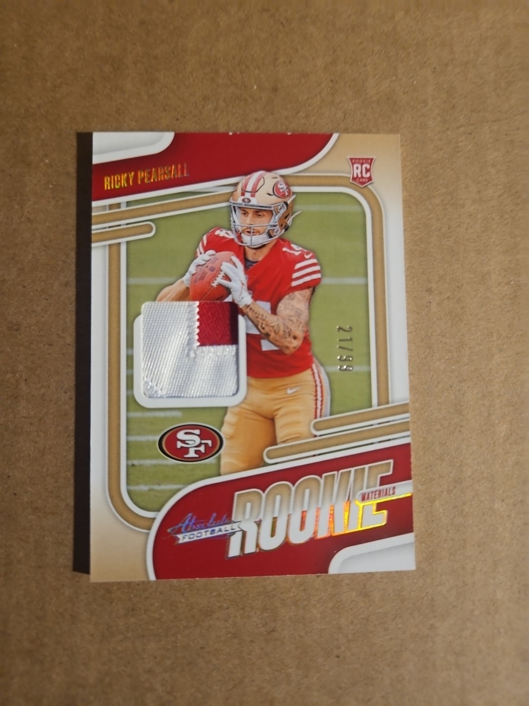 Ricky Pearsall Panini Absolute Rookie Materials #ARMRPL Gold