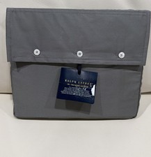 Ralph Lauren RL Organic Sateen Cotton Full Deep Fitted Sheet in Gray New