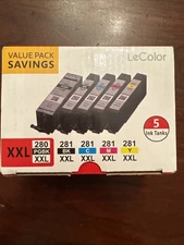 Le Color 280 & 281 5 Color Cartridges . Canon Replacement New Expires 9/25