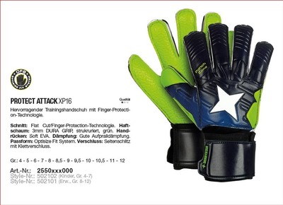Derbystar TW Torwarthandschuh Attack Protect XP16 Keeper Soccer Fußball Schule