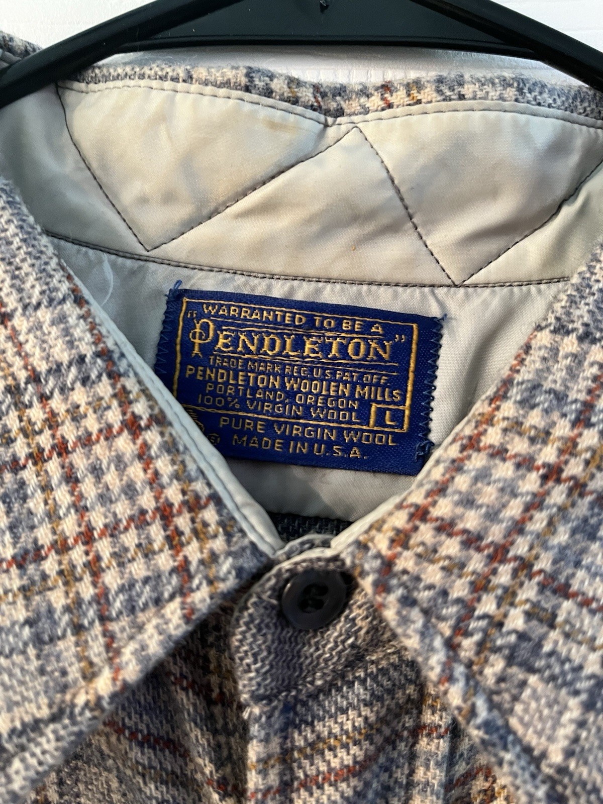 Men’s Pendleton Button Down 100% Wool Size Large - image 3