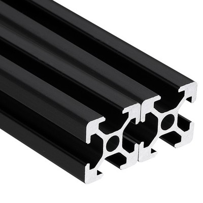 Für 2 Stück Aluminiumprofil 2020 100mm, Linearschiene schwarz eloxiert