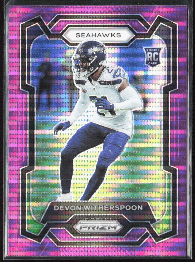 2023 Panini Prizm Devon Witherspoon Purple Pulsar Rookie Card RC #389 Seahawks