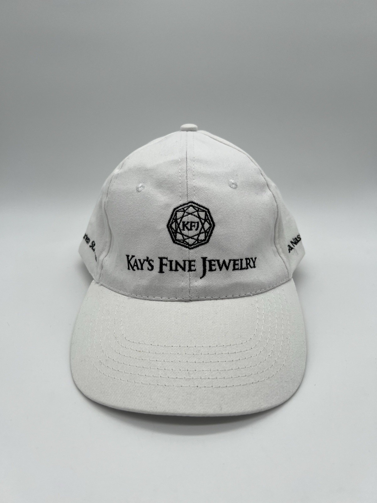 Kays Fine Jewelry KFJ White Adjustable Strapback Cap with Embroidered Logo