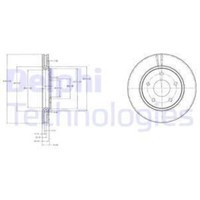 Delphi 2X Bremsscheibe Vorne Ø302 Mm FüR Dodge Journey JC 2.0 CRD 2.4 VVT Fiat