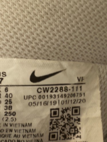 Nike Air Force Low Triple White Size 7 no laces cw2288-111 - Picture 9 of 10