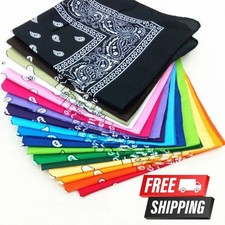 Unisex Paisley Bandana Scarf 22x22 Headband Biker Wrist Wrap Cowboy Handkerchief