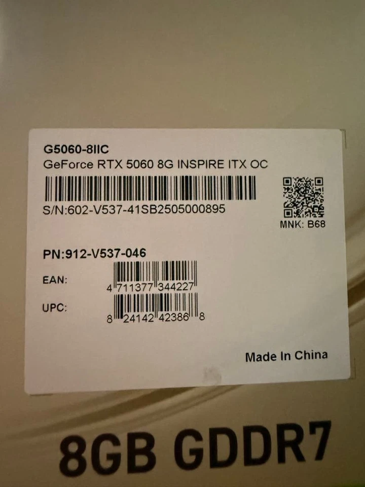 MSI GeForce RTX 5060 INSPIRE ITX OC 8GB GDDR7 Graphics Card for SFF PC Gaming - Image 3 of 4