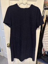 Maren Dress Short Sleeve Navy Blue Shift Dress Women's Size 14 Made In USA