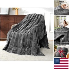 Luxurious 15lbs Queen Size Weighted Blanket - Cosy Sherpa Fleece for Tranquility