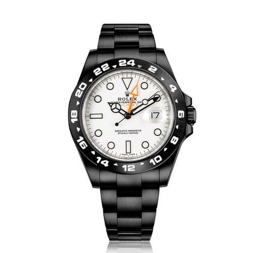 Rolex Explorer II Black PVD/DLC Coated Stainless Steel Watch White Numerals B...