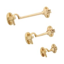 Brass Hook and Eye Cabin Door Latch - 3 Sizes