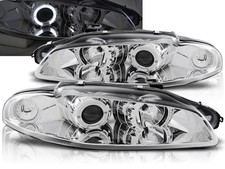 Faros para Mitsubishi Eclipse 1997 1998 VR-1392 Angel Eyes Faros Cromo
