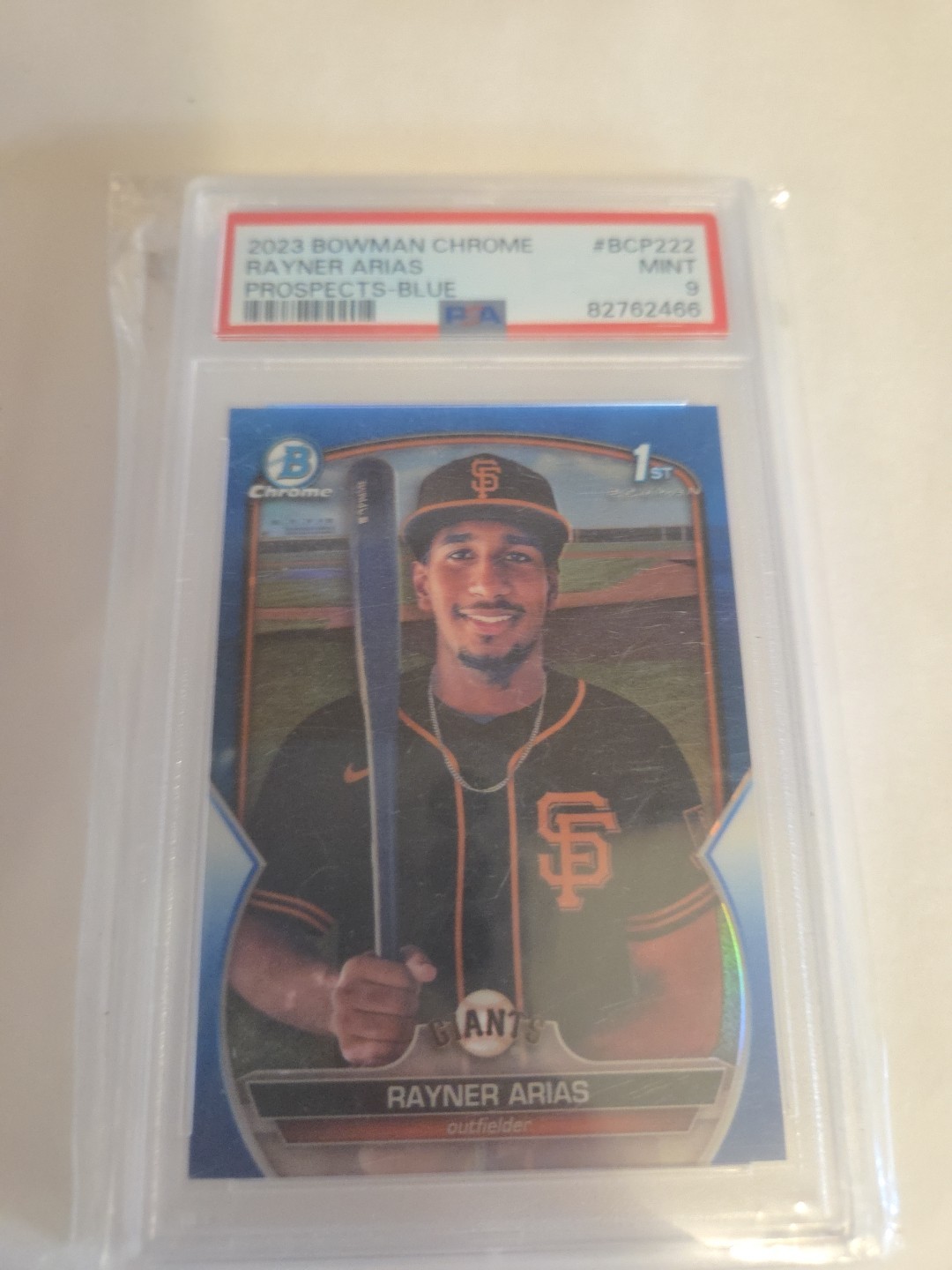 2023 Bowman Chrome - Prospects Rayner Arias #BCP-222 Blue Refractor /150 (RC)